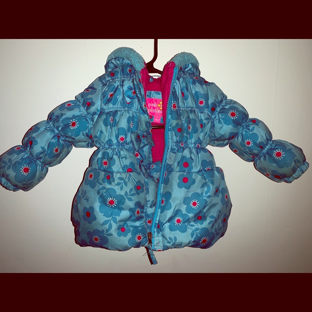Little girls flower hooded jacket